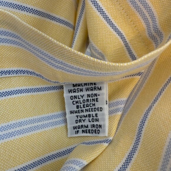 Ralph Lauren Long Sleeve Striped Button Down Shirt Men's XL Yellow Classic Fit - Picture 14 of 14